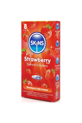 SKINS - PRESERVATIVI PREMIUM ALLA FRAGOLA CONFEZIONE DA 8