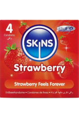 SKINS - PRESERVATIVI PREMIUM ALLA FRAGOLA CONFEZIONE DA 4