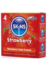 SKINS - PRESERVATIVI PREMIUM ALLA FRAGOLA CONFEZIONE DA 4