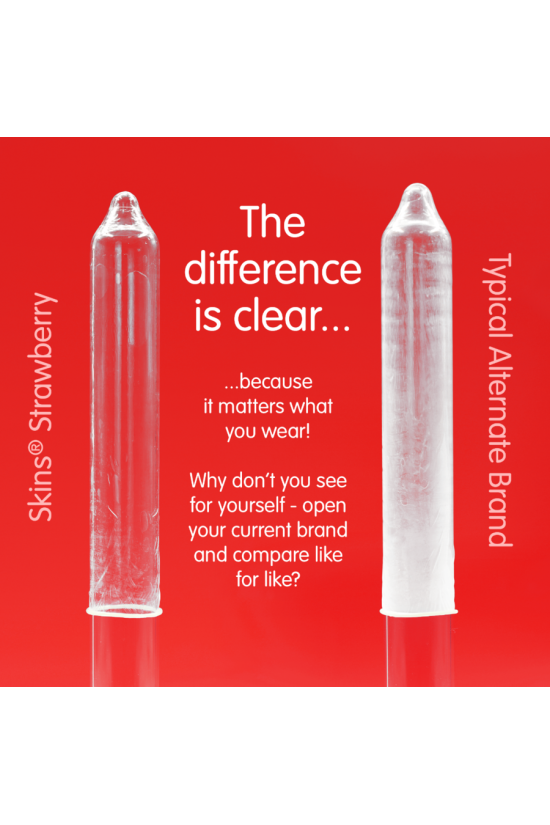 SKINS - PRESERVATIVI PREMIUM ALLA FRAGOLA CONFEZIONE DA 4