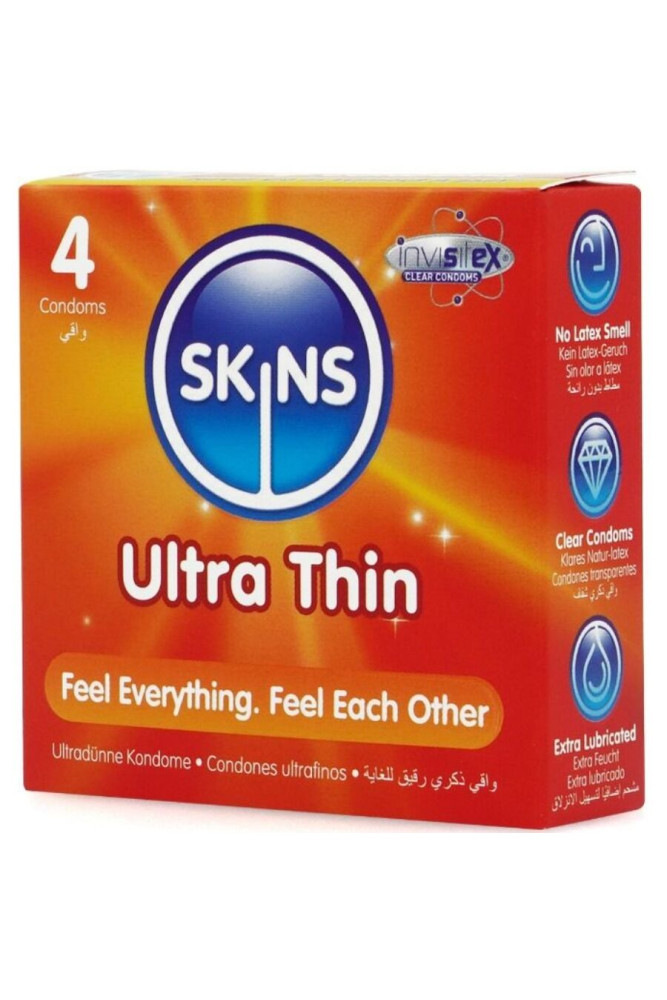 SKINS - PRESERVATIVI ULTRA SOTTILI PREMIUM CONFEZIONE DA 4