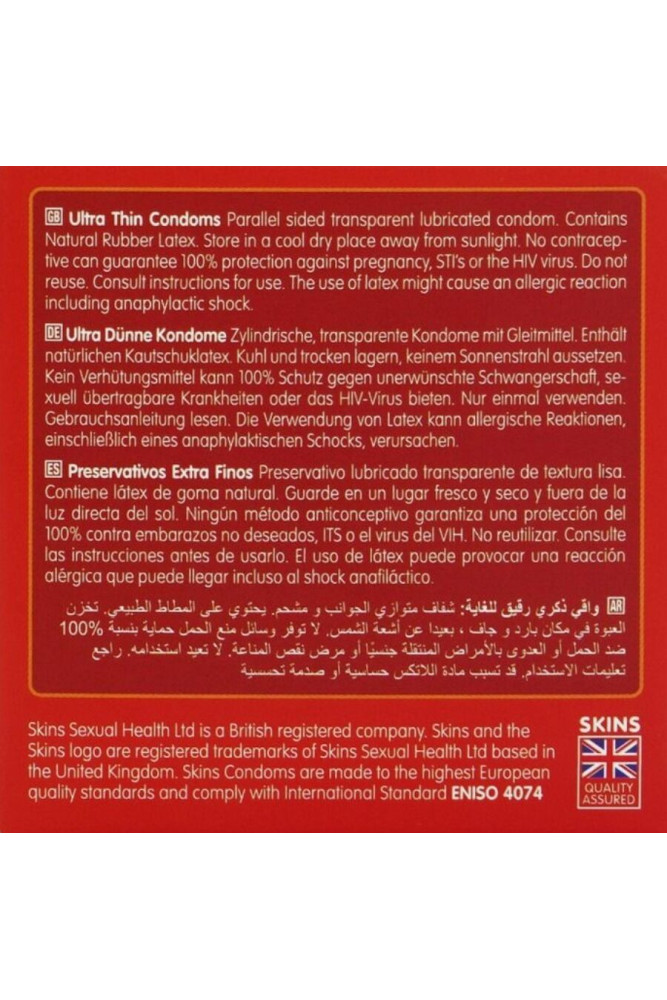 SKINS - PRESERVATIVI ULTRA SOTTILI PREMIUM CONFEZIONE DA 4