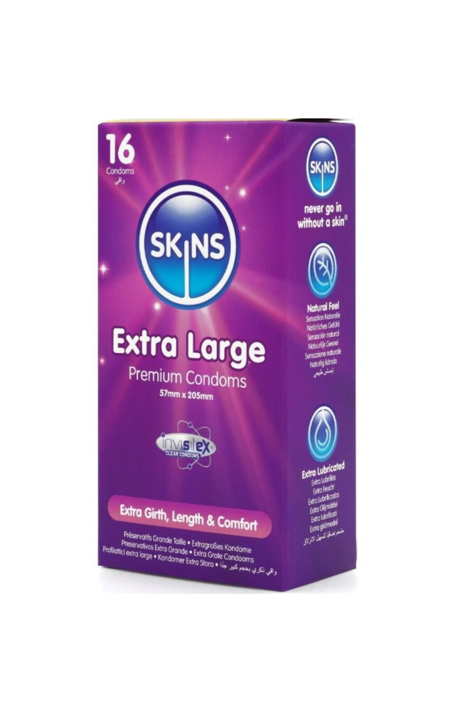 SKINS - PRESERVATIVI EXTRA LARGE PREMIUM CONFEZIONE DA 16