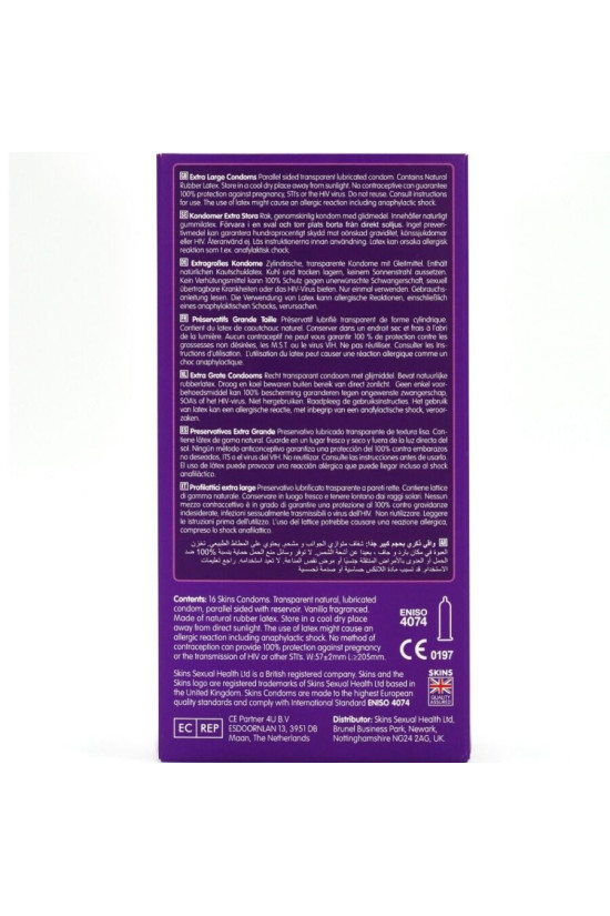 SKINS - PRESERVATIVI EXTRA LARGE PREMIUM CONFEZIONE DA 16