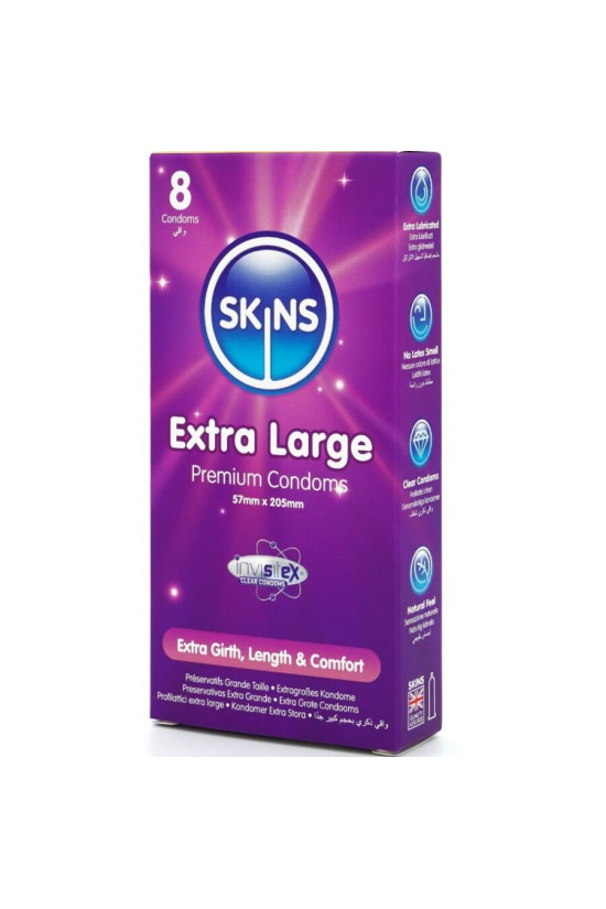 SKINS - PRESERVATIVI EXTRA LARGE PREMIUM CONFEZIONE DA 8