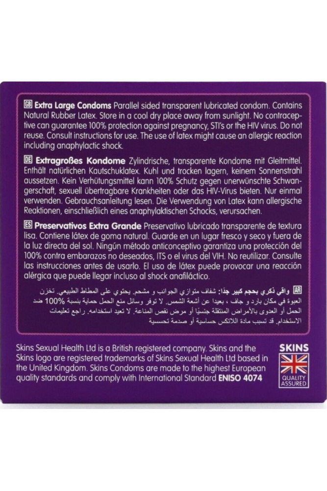 SKINS - PRESERVATIVI EXTRA LARGE PREMIUM CONFEZIONE DA 4
