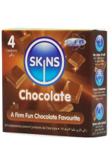SKINS - PRESERVATIVI PREMIUM AL CIOCCOLATO CONFEZIONE DA 4