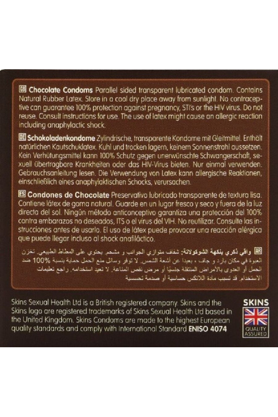 SKINS - PRESERVATIVI PREMIUM AL CIOCCOLATO CONFEZIONE DA 4