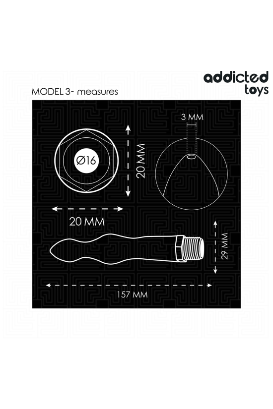 ADDICTED TOYS - PULITORE ANALE CON ADATTATORE UNIVERSALE MODELLO 3