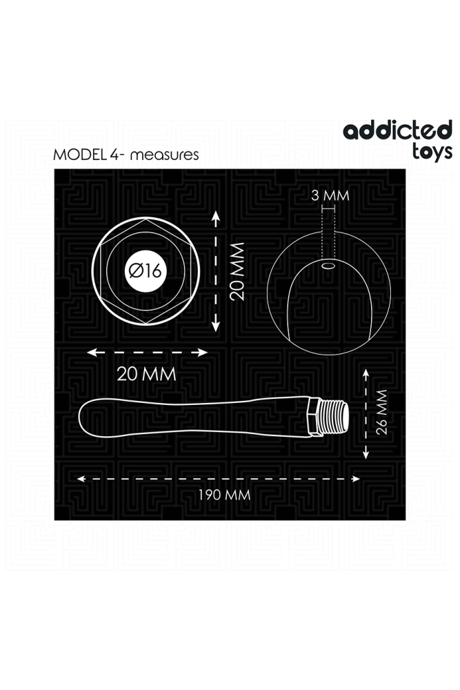 ADDICTED TOYS - PULITORE ANALE CON ADATTATORE UNIVERSALE MODELLO 4