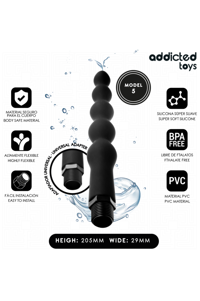 ADDICTED TOYS - PULITORE ANALE CON ADATTATORE UNIVERSALE MODELLO 5