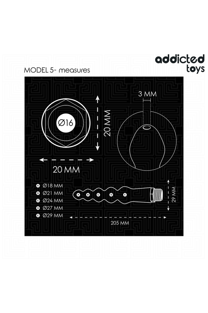 ADDICTED TOYS - PULITORE ANALE CON ADATTATORE UNIVERSALE MODELLO 5