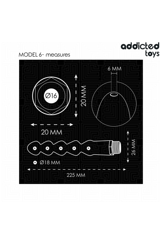 ADDICTED TOYS - PULITORE ANALE CON ADATTATORE UNIVERSALE MODELLO 6