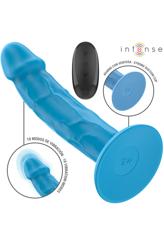 INTENSE - PHOEBE VIBRATORE REALISTICO 10 VIBRAZIONI TELECOMANDO BLU