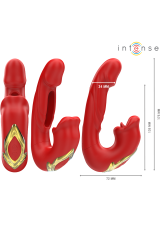 INTENSE - NATHY DOPPIO VIBRATORE CON BOCCA STIMOLANTE MULTIFUNZIONE ROSSO