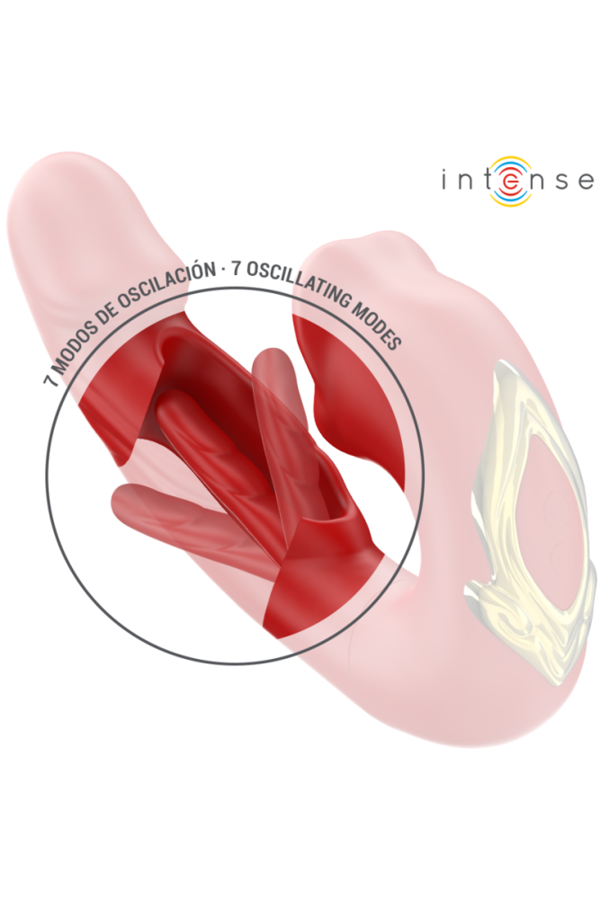 INTENSE - NATHY DOPPIO VIBRATORE CON BOCCA STIMOLANTE MULTIFUNZIONE ROSSO