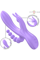 INTENSE - MIKO TRIPLO VIBRATORE CONIGLIO & STIMOLATORE & ANALE 7 VIBRAZIONI VIOLA