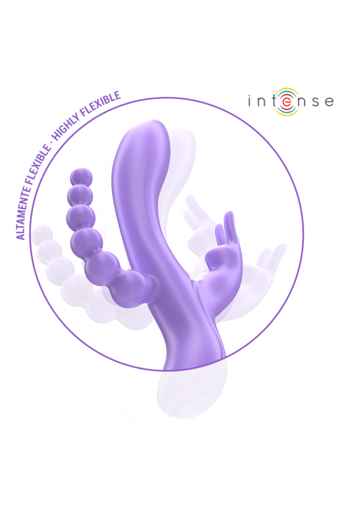 INTENSE - MIKO TRIPLO VIBRATORE CONIGLIO & STIMOLATORE & ANALE 7 VIBRAZIONI VIOLA