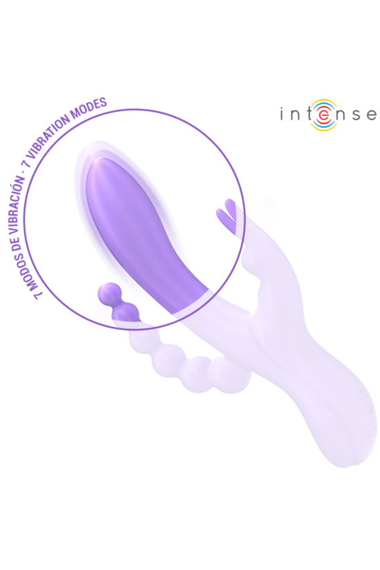 INTENSE - MIKO TRIPLO VIBRATORE CONIGLIO & STIMOLATORE & ANALE 7 VIBRAZIONI VIOLA
