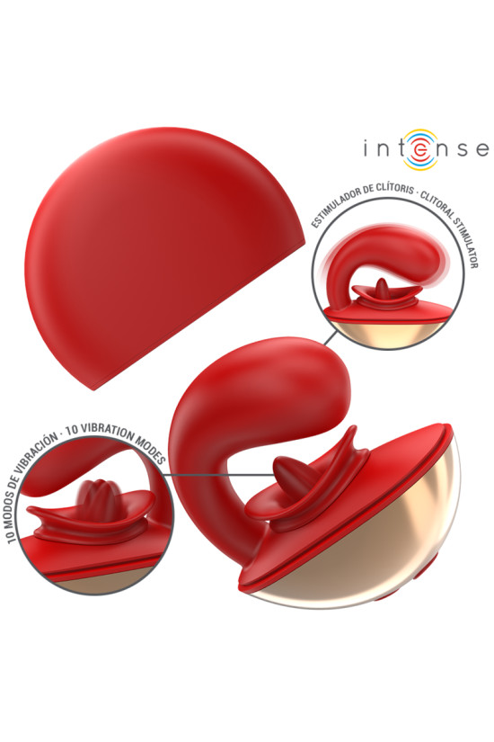 INTENSE - VIBRATORE E STIMOLATORE MARIAH A FORMA DI U 10 VIBRAZIONI ROSSO