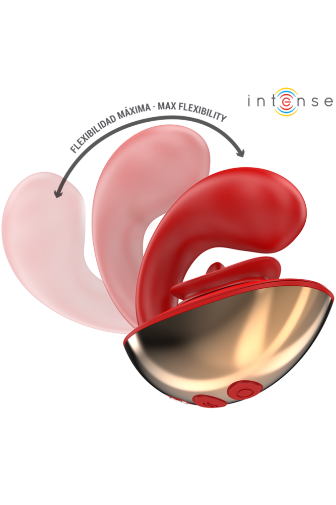 INTENSE - VIBRATORE E STIMOLATORE MARIAH A FORMA DI U 10 VIBRAZIONI ROSSO