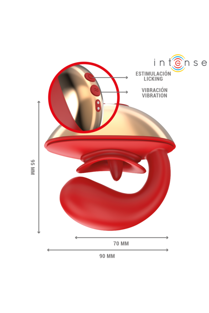 INTENSE - VIBRATORE E STIMOLATORE MARIAH A FORMA DI U 10 VIBRAZIONI ROSSO