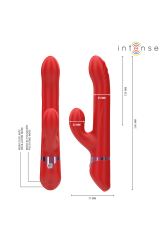 INTENSE - LELE VIBRATORE MULTIFUNZIONE ROTANTE E OSCILLANTE E STIMOLANTE ROSSO
