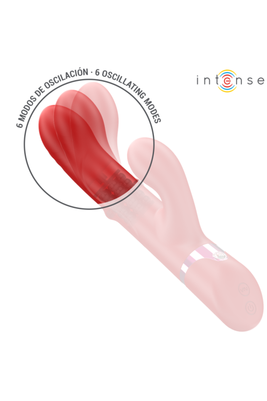INTENSE - LELE VIBRATORE MULTIFUNZIONE ROTANTE E OSCILLANTE E STIMOLANTE ROSSO