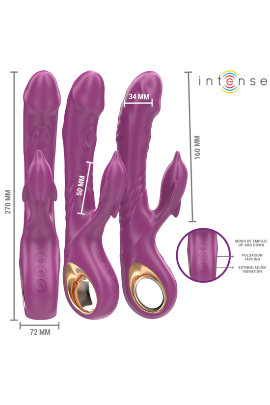 INTENSE - VIBRATORE MULTIFUNZIONE HALLE CON LINGUA STIMOLANTE A DELFINO VIOLA