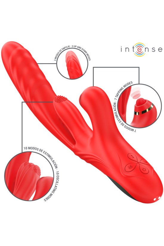 INTENSE - VIBRATORE MULTIFUNZIONE ROSALIA 3 IN 1 ROSSO