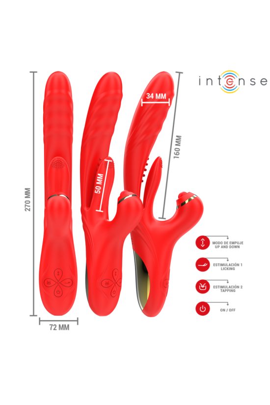 INTENSE - VIBRATORE MULTIFUNZIONE ROSALIA 3 IN 1 ROSSO