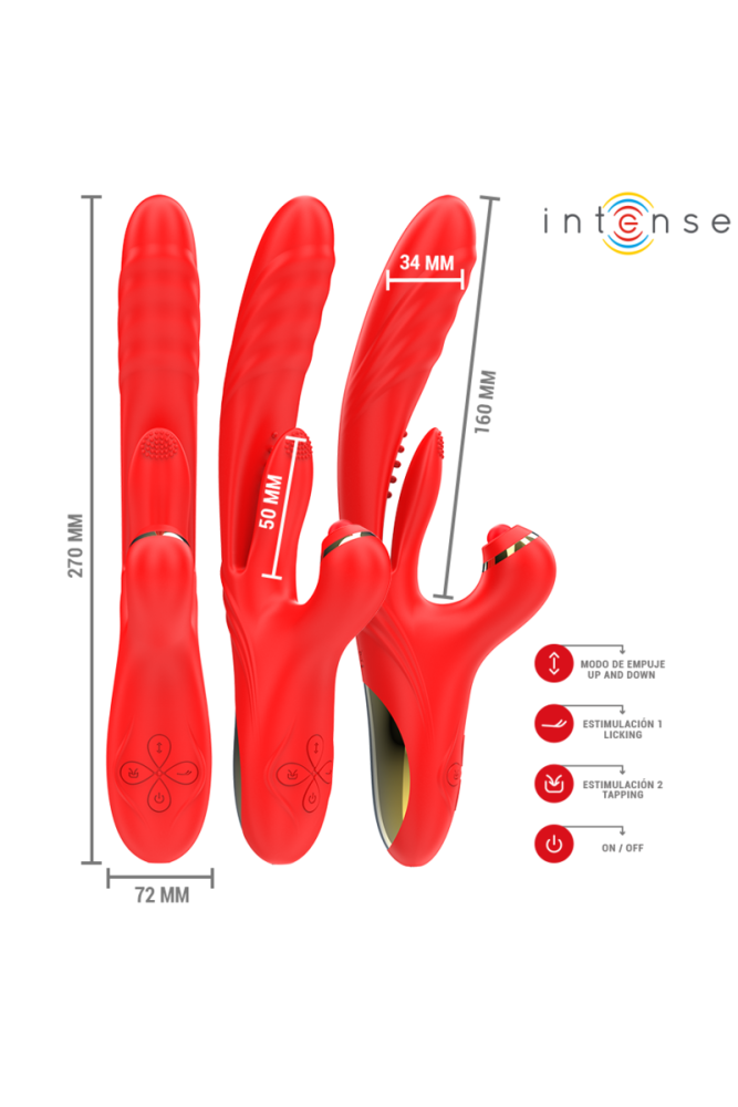 INTENSE - VIBRATORE MULTIFUNZIONE ROSALIA 3 IN 1 ROSSO