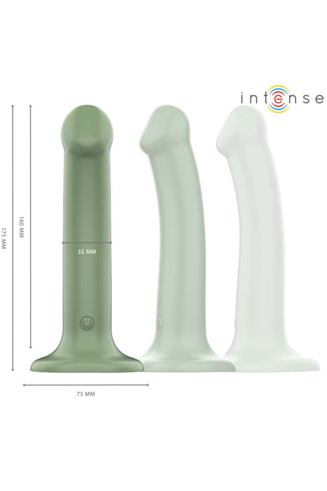 INTENSE - VIBRATORE BECCA CON VENTOSA 10 VIBRAZIONI TELECOMANDO VERDE