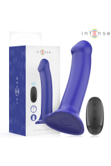 INTENSE - VIBRATORE VICTORIA CON VENTOSA 10 VIBRAZIONI BLU SCURO TELECOMANDO