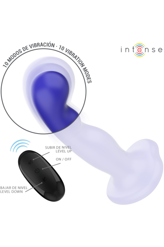 INTENSE - VIBRATORE SHORTY CON VENTOSA TELECOMANDO BLU