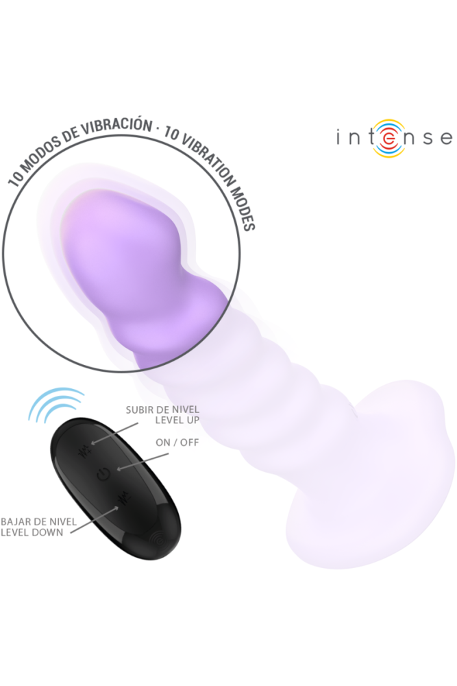 INTENSE - BRENDA VIBRATORE TAGLIA M DESIGN A SPIRALE 10 VIBRAZIONI TELECOMANDO VIOLA