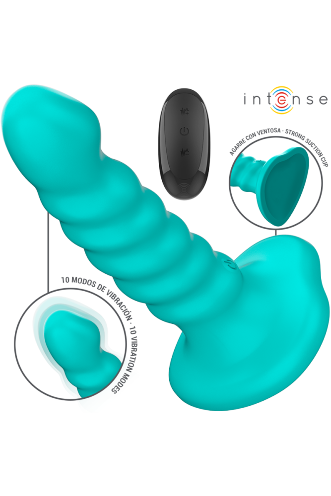 INTENSE - VIBRATORE BUFFY TAGLIA S DESIGN A SPIRALE 10 VIBRAZIONI TELECOMANDO BLU