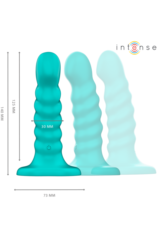 INTENSE - VIBRATORE BUFFY TAGLIA S DESIGN A SPIRALE 10 VIBRAZIONI TELECOMANDO BLU