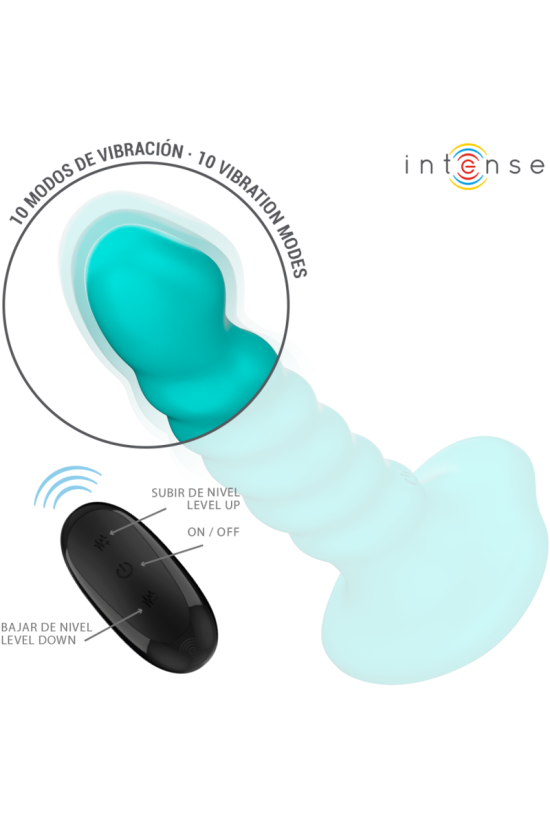 INTENSE - VIBRATORE BUFFY TAGLIA S DESIGN A SPIRALE 10 VIBRAZIONI TELECOMANDO BLU