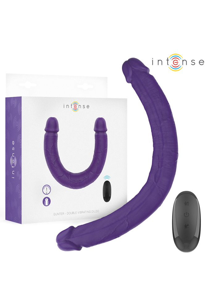 INTENSE - GUNTER DILDO DOPPIO VIBRATORE 40 CM VIOLA TELECOMANDO