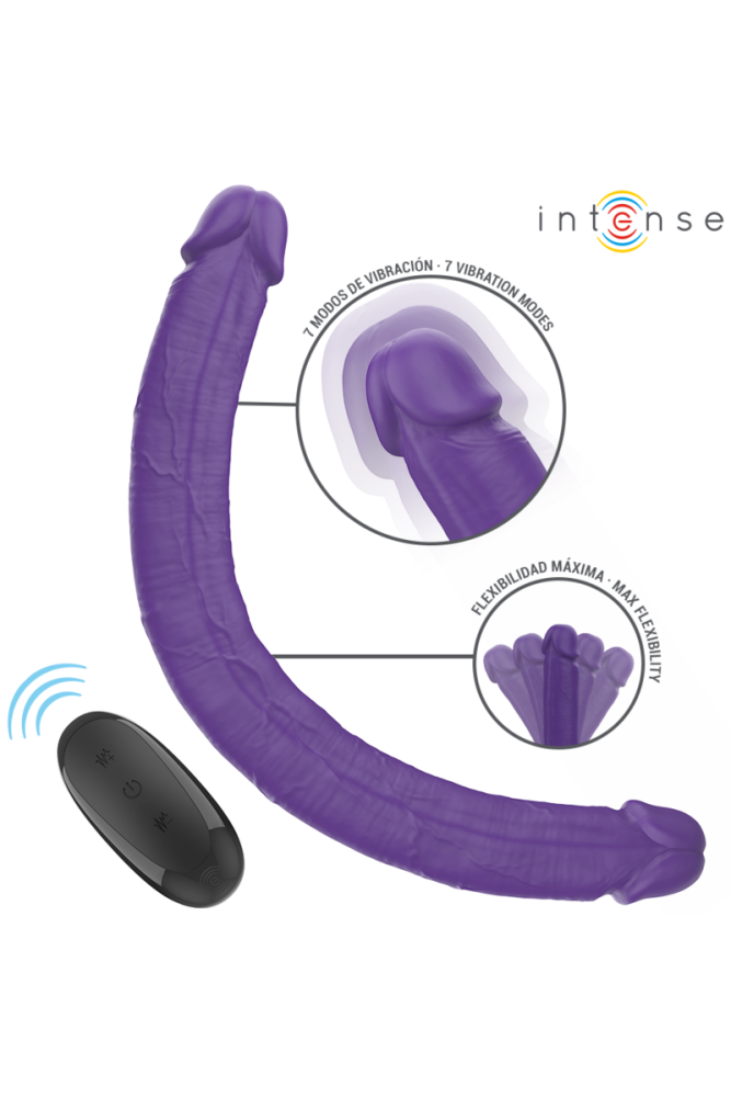 INTENSE - GUNTER DILDO DOPPIO VIBRATORE 40 CM VIOLA TELECOMANDO