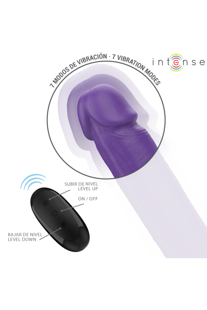 INTENSE - GUNTER DILDO DOPPIO VIBRATORE 40 CM VIOLA TELECOMANDO