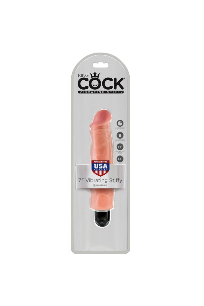 KING COCK - VIBRATORE RIGIDO REALISTICO 17.8 CM NATURALE