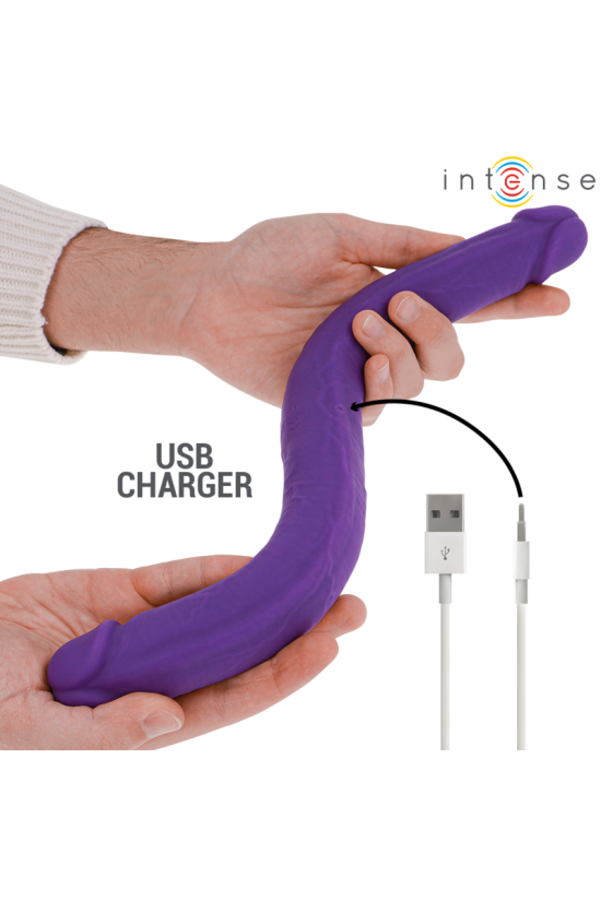INTENSE - GUNTER DILDO DOPPIO VIBRATORE 40 CM VIOLA TELECOMANDO