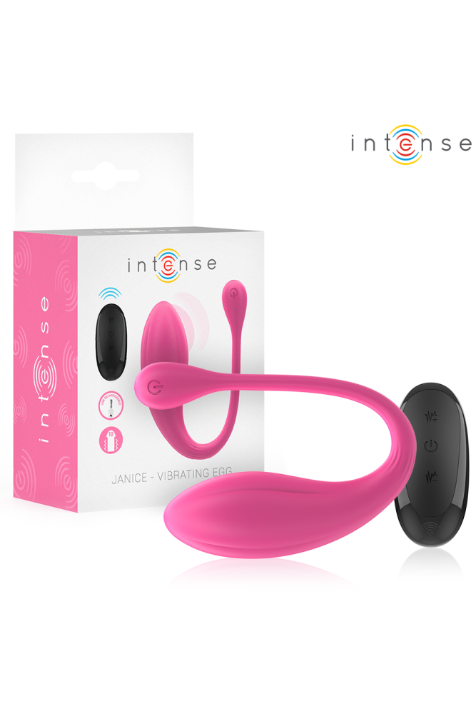 INTENSE - JANICE U VIBRATORE DOPPIA STIMOLAZIONE 10 VIBRAZIONI ROSA TELECOMANDO