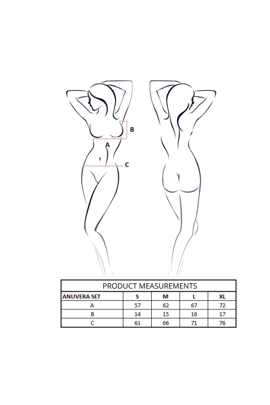 PASSION - ANUVERA REGGISENO + PERIZOMA NERO L/XL