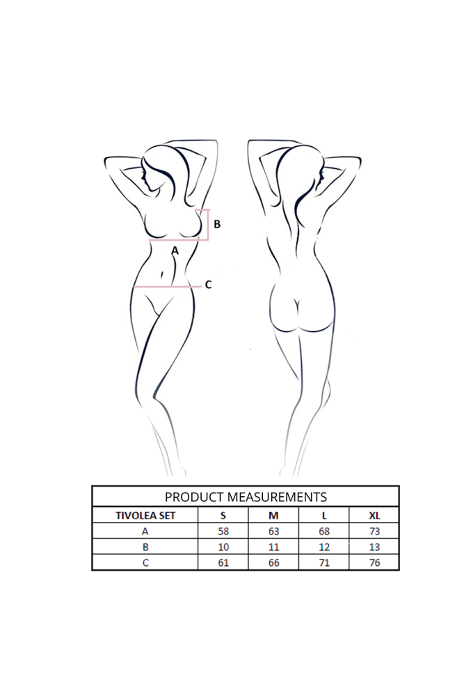 PASSION - TIVOLEA REGGISENO + PERIZOMA MISTY ROSE S/M