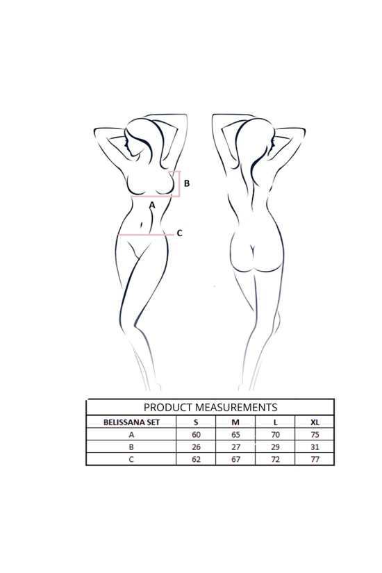 PASSION - BELISSANA REGGISENO + PERIZOMA BIANCO S/M