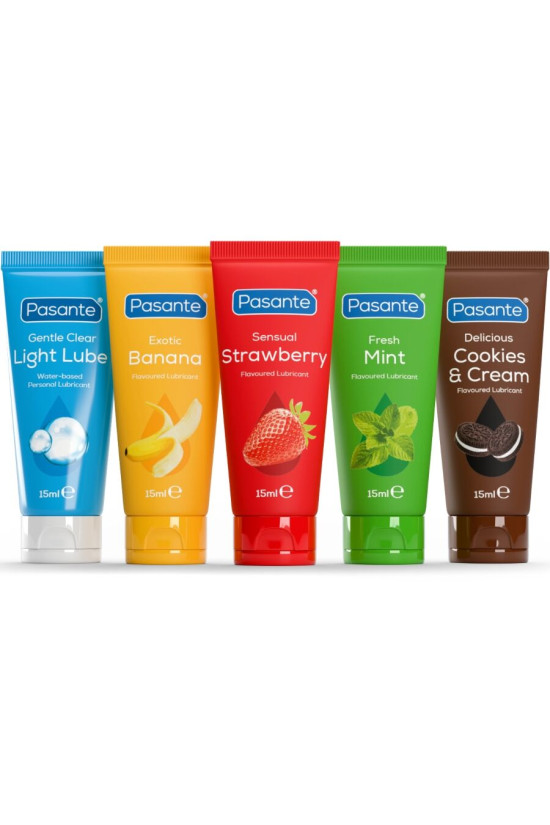 PASANTE - CONFEZIONE LUBRIFICANTI AROMI ASSORTITI 5 UNITÀ X 15 ML