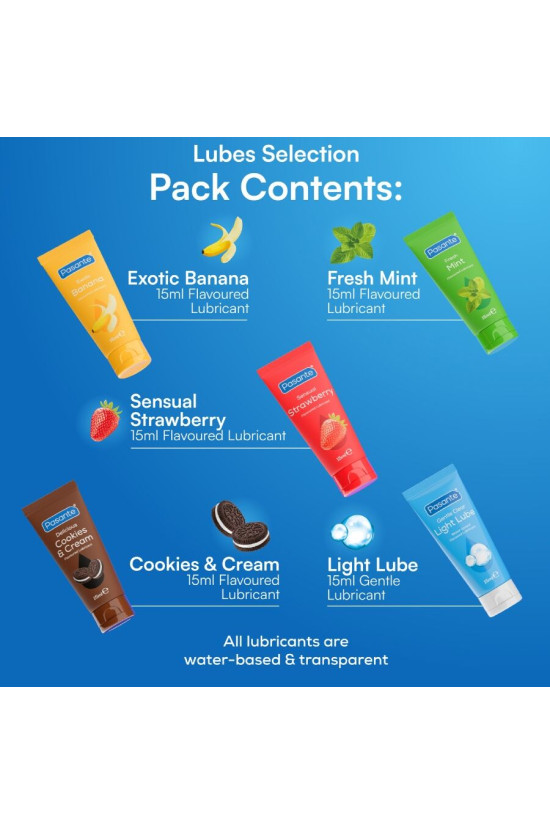 PASANTE - CONFEZIONE LUBRIFICANTI AROMI ASSORTITI 5 UNITÀ X 15 ML